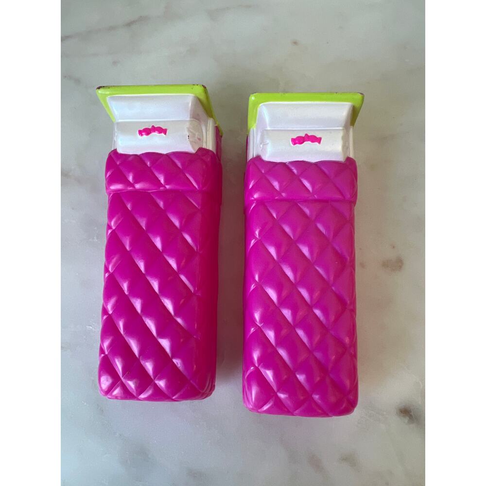 Polly Pocket Pink Bed Lot of 2 Toys 2004